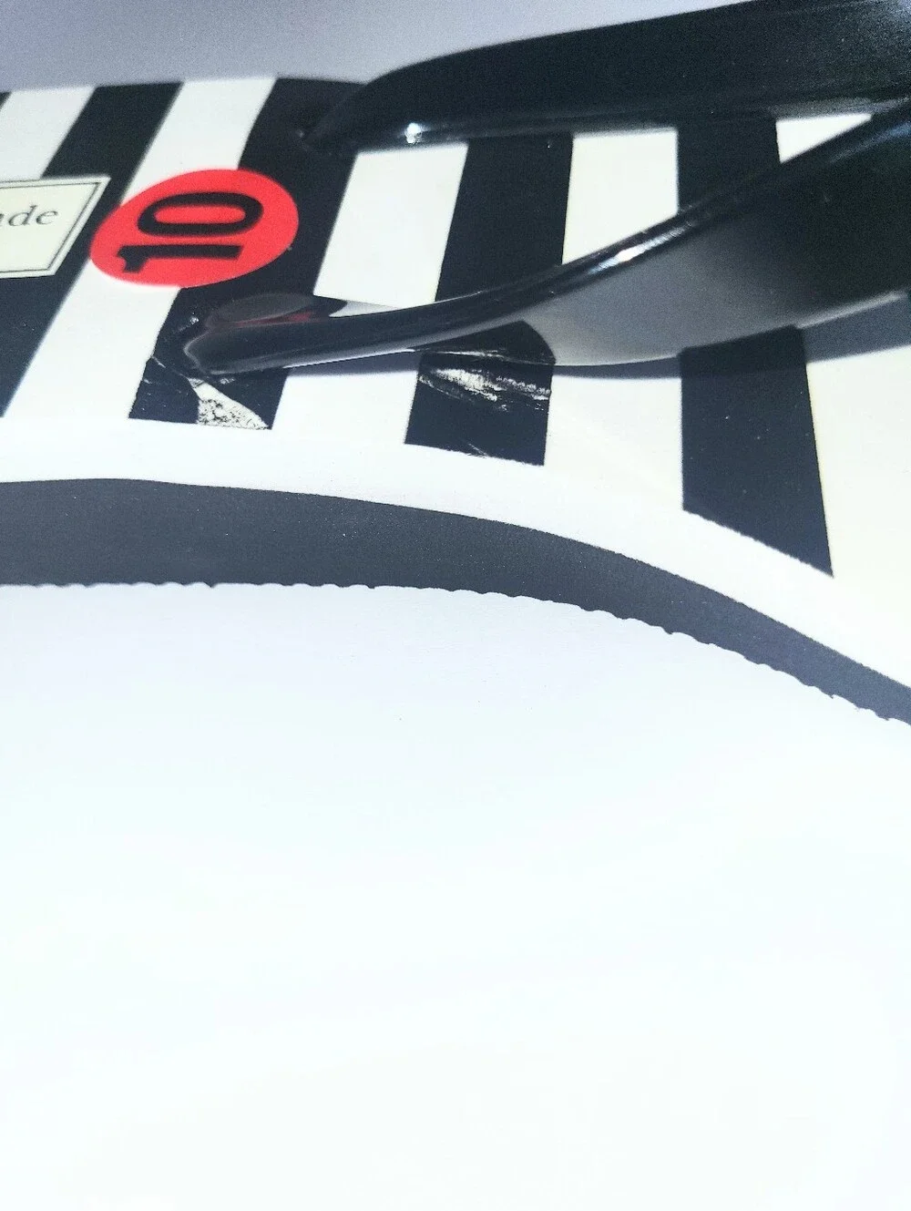 NWT Kate Spade Milli Flip Flop Wedge Thong Sandal Black & White Striped Size 10